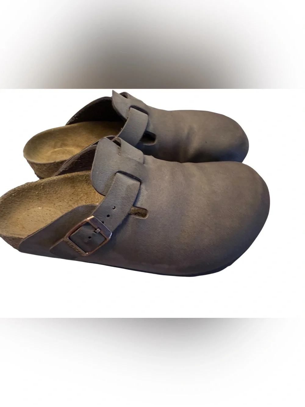 Birkenstock Boston Youth 33 (2-2.5) Casual Slip-On Clogs – Taupe Faux Suede